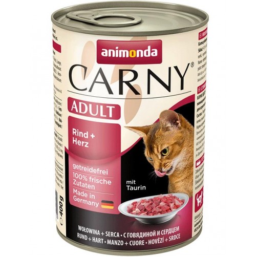 كنسرو گوساله و دل کارنی انیموندا مخصوص گربه های بالغ/400 گرمی/  Animonda Carny Adult Beef + Heart